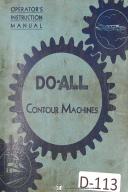 DoAll-DoAll Contour Saw Operators Instruction V 16, V 36, ML Machine Manual-ML-V-16-V-36-01